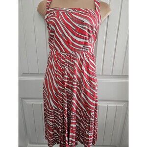 Michael Kors Soft Zebra Midi Sundress Dress viscose Red Size 2X Cotton Lined